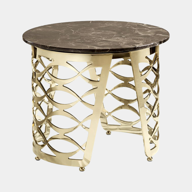 Luxury Round Italian Coffee Table with Marble Top