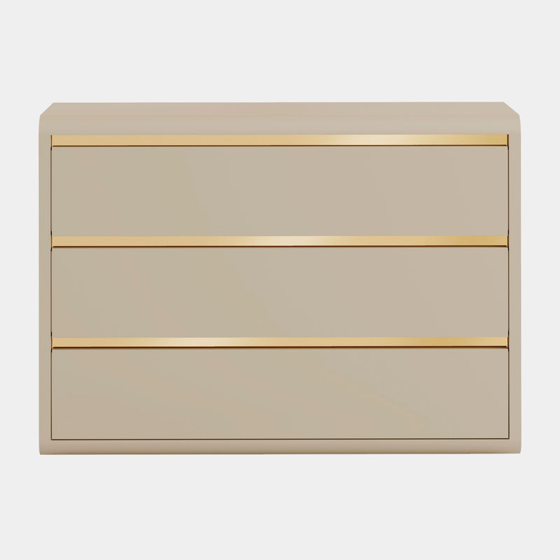 Maria Curved Chest of Drawers with Golden Detailing