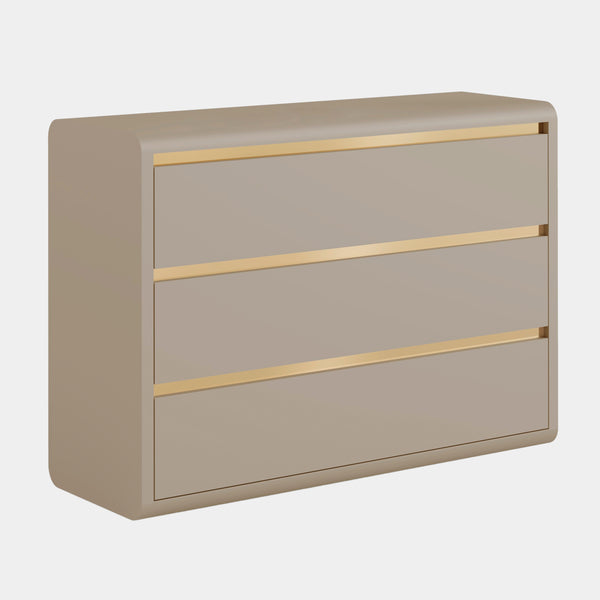 Maria Curved Chest of Drawers with Golden Detailing