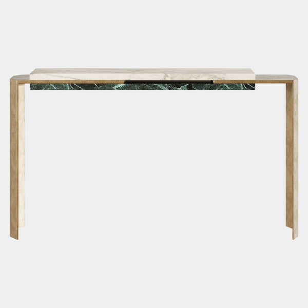 The Private Label Mirus Console Table: Show Stopper in Brass and Marble