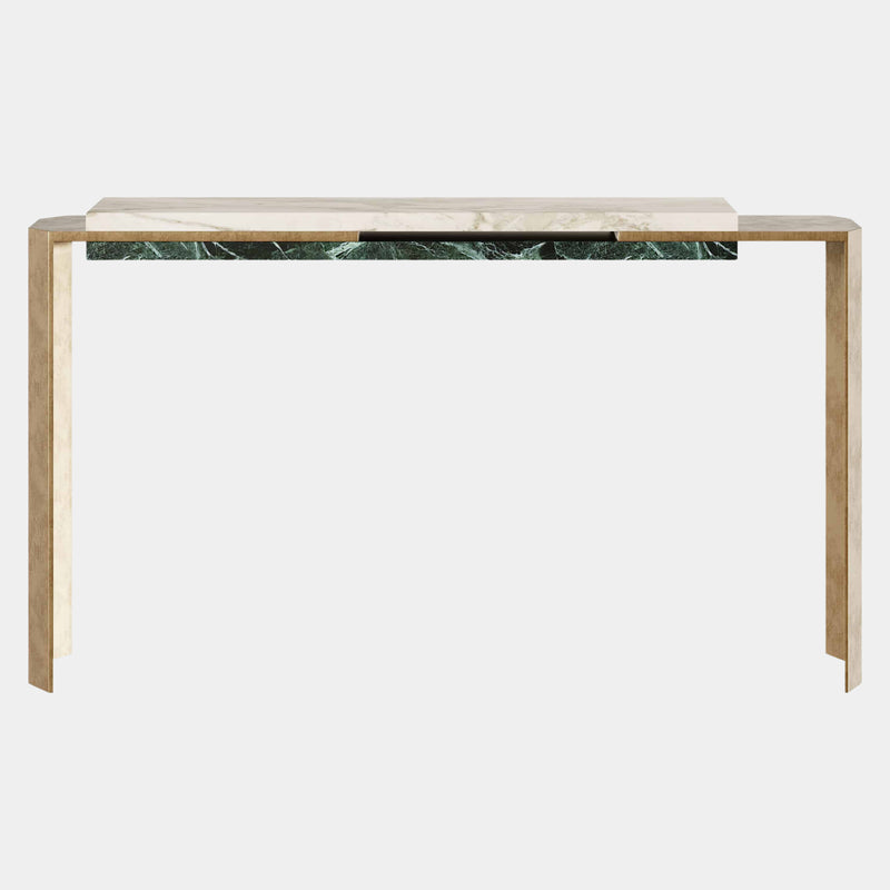 The Private Label Mirus Console Table: Show Stopper in Brass and Marble