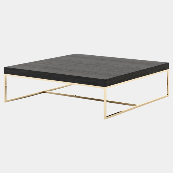 Mazzini Black Ash Coffee Table with Golden Legs