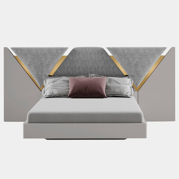 Médoc Luxury Velvet Bed with Golden Detailing