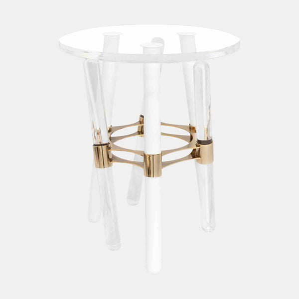 Miami Clear Outdoor Side Table with Golden Details