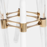 Houdini Clear Outdoor Side Table with Golden Details