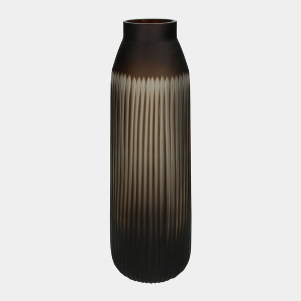 Molten Brown Narrow Glass Vase