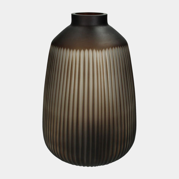 Molten Brown Wide Glass Vase