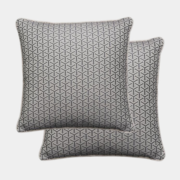 Monte Storm Grey Geometric Cushion