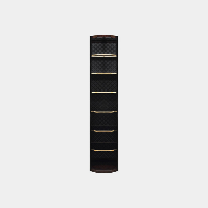 Monticello Modular Gold, Walnut Root & Leather Luxury Closet
