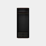 Monticello Modular Gold, Walnut Root & Leather Luxury Closet