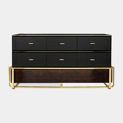 Monticello Walnut Root & Golden Brass Dresser