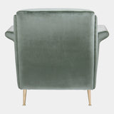 Alfonso Velvet Armchair with Sloping Back