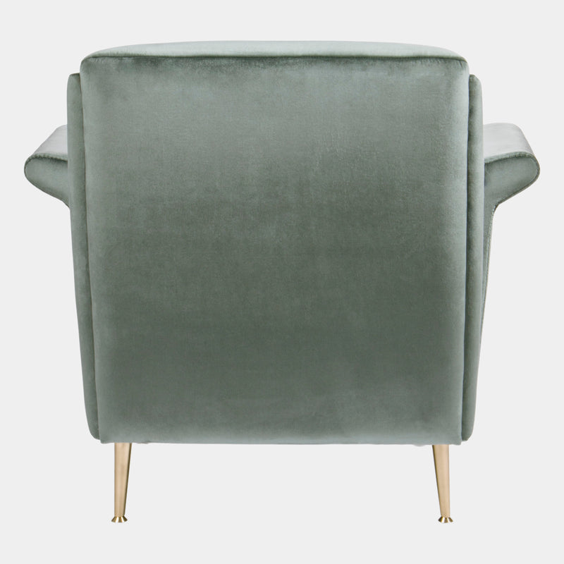 Alfonso Velvet Armchair with Sloping Back