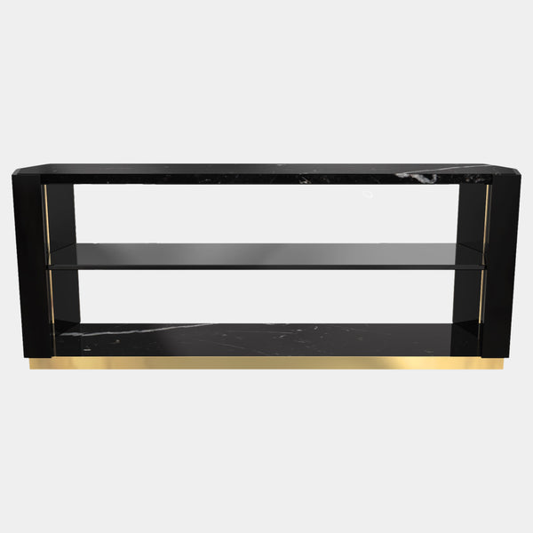 Nero Marquina Marble Luxury Side Table
