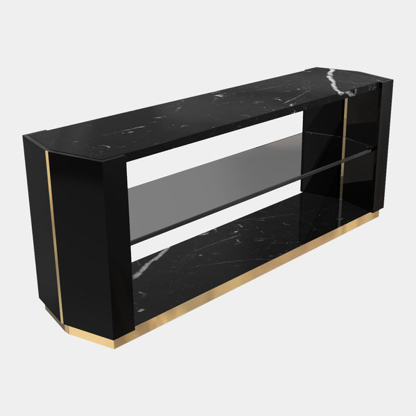 Nero Marquina Marble Luxury Side Table