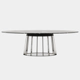 Nobre Marble Dining Table with Cylindrical-Shaped Base