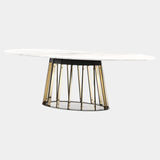 Nobre Marble Dining Table with Cylindrical-Shaped Base