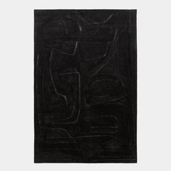 Deep Noir Hand Tufted Detail Rug