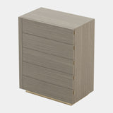 O'Hare Aged Oak Tallboy with Polished Golden Base