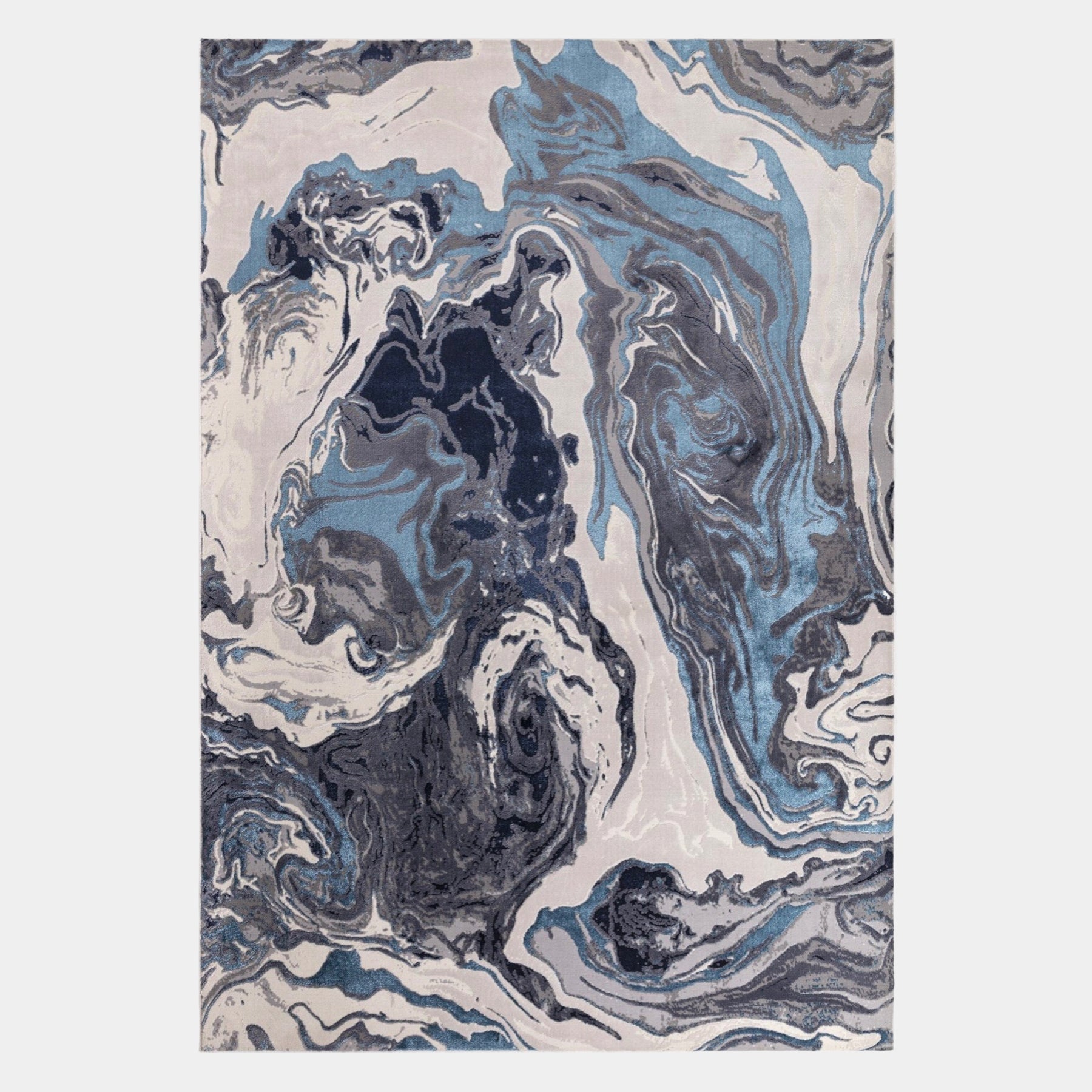 Ocean Metallic Blue Luxury Rug | Touched Interiors