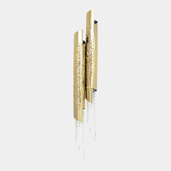 Penthouse Asfour Crystal Hammered Brass Wall Light