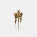 Lumina Wall Lamp: Gold-Plated Brass with Cascading Handcrafted Crystal Tubes