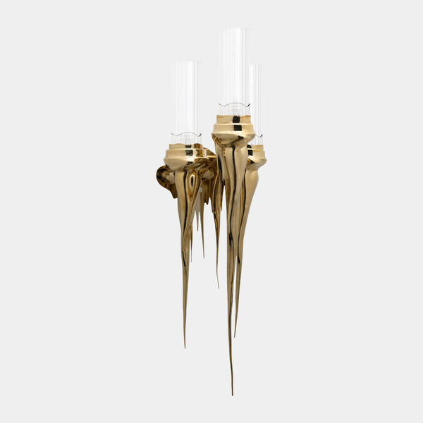 Luxury Gold Wall Sconce with Handcrafted Crystal Accents - Lumina