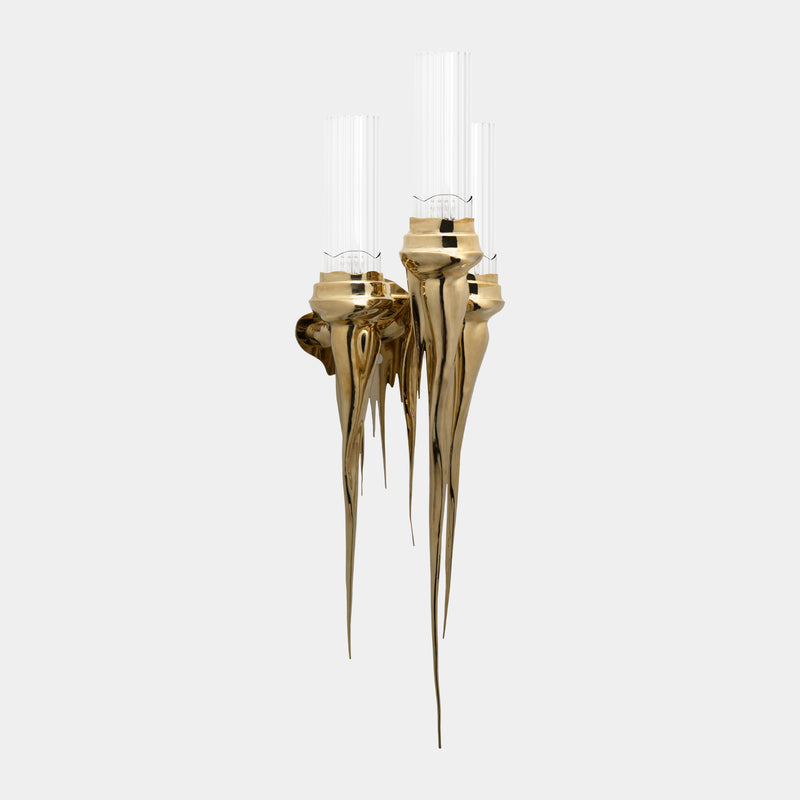 Luxury Gold Wall Sconce with Handcrafted Crystal Accents - Lumina
