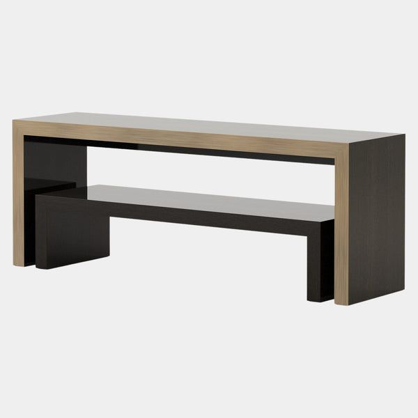 Pinhão High Gloss Dark Oak Luxury Console Table