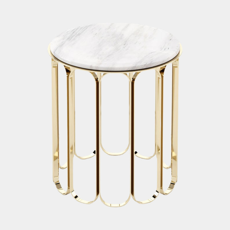 Plaza Estremoz Polished Marble Side Table