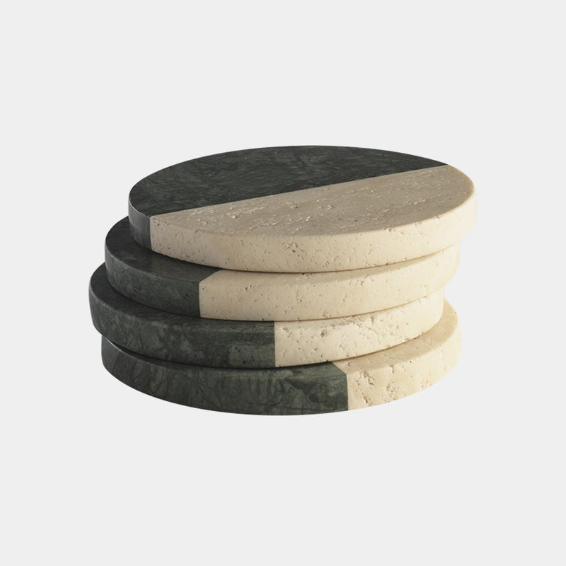 Polar Coaster Foresta Marble & White Travertine