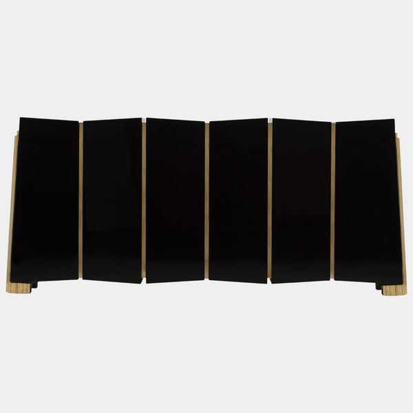 Polished Brass & Black Lacquer Trevi Sideboard