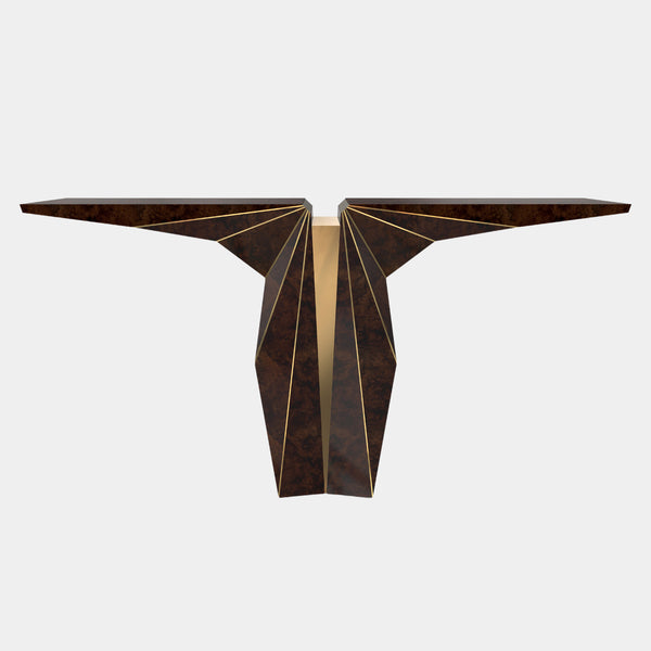 Gabriel Wing Console Table with Golden Detailing