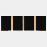 Polished Brass, Black Lacquer Giza Sideboard