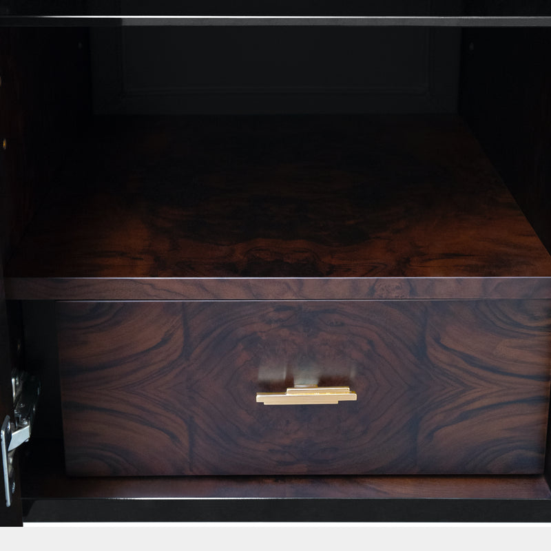 Polished Brass, Black Lacquer Giza Sideboard