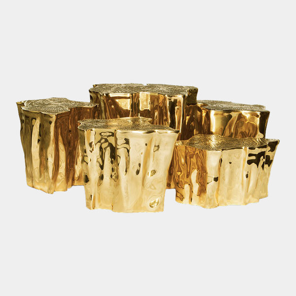 Polished Gold Plated Coffee Table Set