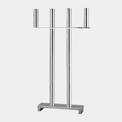 Polished Silver 4-Flame Standing Candle Holder