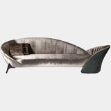 Visionnaire's Presence Sofa: A captivating masterpiece for the discerning homeowner. This Italian-designed sofa features an asymmetrical design, a luxurious mix of upholstery options, plush Memory Foam® comfort, and customizable wood or metal finishes for a touch of personalised luxury.