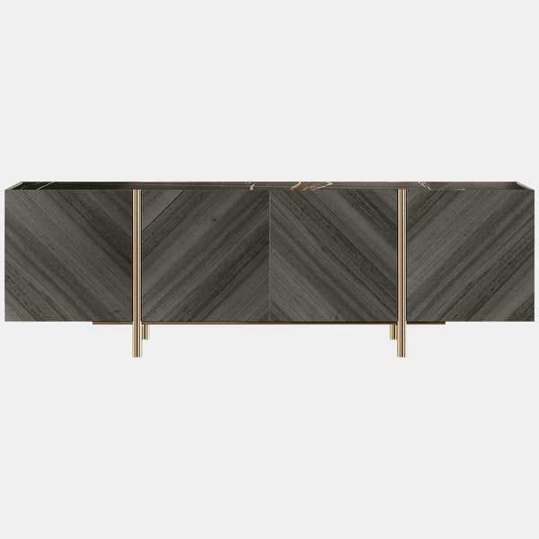 Prometheus Sideboard With Eucalyptus Veneer & Marble Top