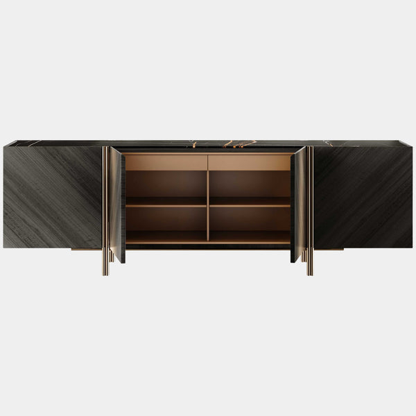 The Private Label Edge Sideboard with Eucalyptus Veneer & Marble Top