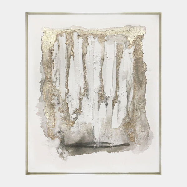 Quintessa Art Kragero: A stunning contemporary art piece for luxury home decor. Hand-painted with gold leaf accents.