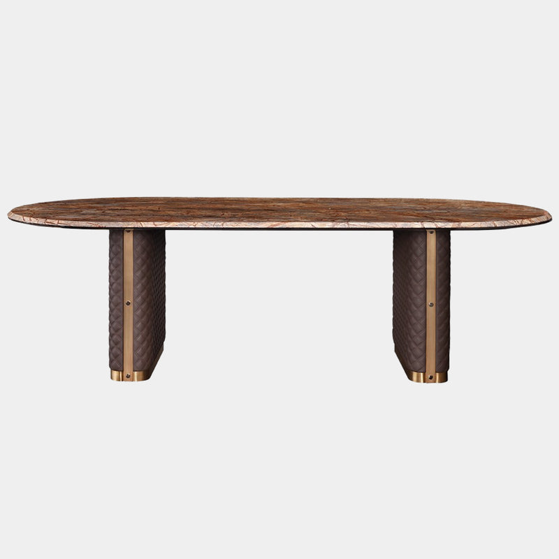 Rainforest Brown Marble Rectangular Dining Table