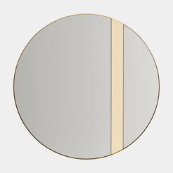 Ricci Polished Gold Round Mirror