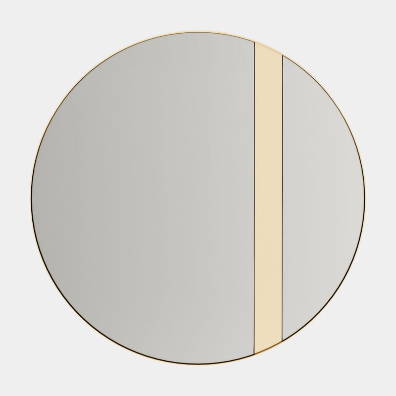 Ricci Polished Gold Round Mirror