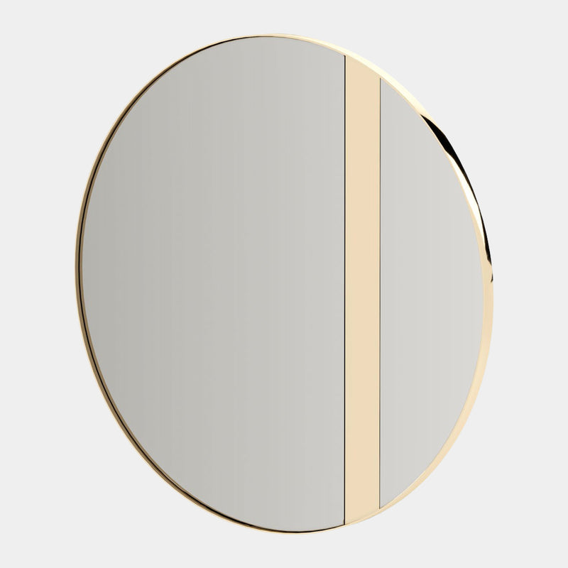 Ricci Polished Gold Round Mirror