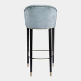 Robin Velvet Bar Stool with Glossy Black Legs