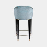 Robin Velvet Bar Stool with Glossy Black Legs