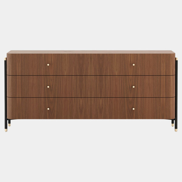 Rosewood Walnut Mid-Century Chest of Drawers