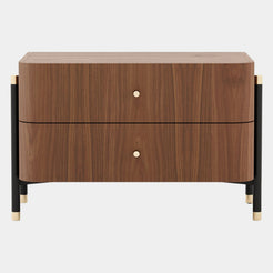 Rosewood Walnut Mid-Century Nightstand
