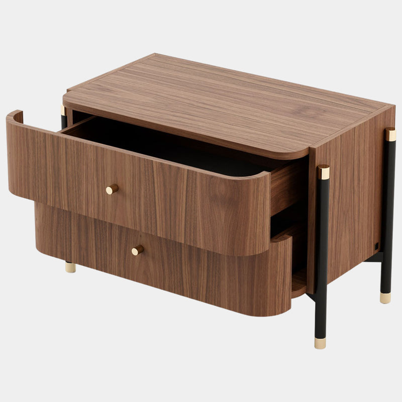 Rosewood Walnut Mid-Century Nightstand